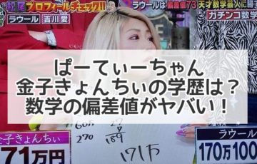 金子きょんちぃ 学歴 ぱーてぃーちゃん　数学　